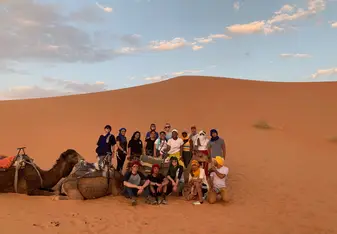 Camel riding in the sunset! #SaharaMode