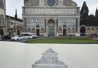 a sketch of Santa Maria Novella
