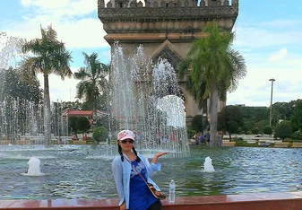 The Patuxai is at the end of Lang Xang Avenue in the heart of Vientiane. Patuxay Park surrounds the monument.