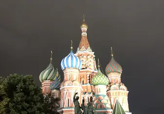 St. Basil's Cathedral on Red Square at night