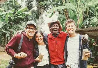 Visiting coffee plantations in Moshi