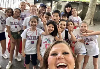 Selfie fun after a warm up circle! 
