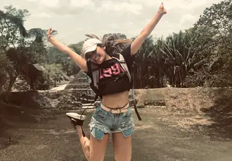 Action Shot in Xunantunich