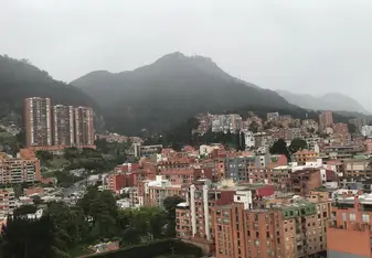 A photo of the mountains from my room at City U