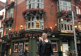 This was taken during the literary pub tour put on by the intern group! It was so fun!