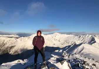 My last adventure of the semester! My friend and I squeezed this 3-4 day hike into a day and a half hiking 32 miles through knee deep snow in one day.