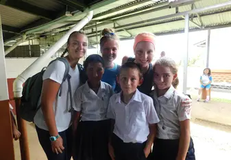 Learning about Costa Rican heritage in their school and playing some soccer with the kids!