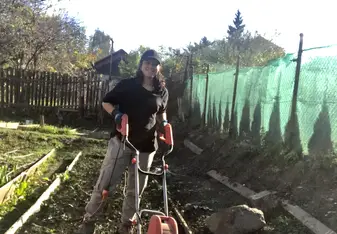 Cultivating the soil for my agriculture placement.
