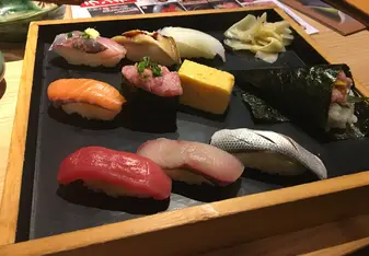 Sushi lunch in Tokyo during my internship