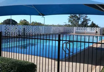 Swimming pool to cool down after studying hard