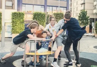 Stopped at a playground when we first got to Dublin