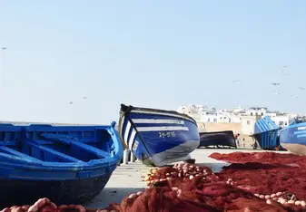 boats in the port city of Essaouira 