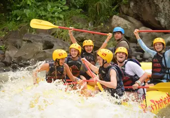 White water rafting with my new friends in Costa Rica!