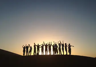 A sunset in the desert