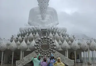 During the trip we stopped at many temples, but this one was the coolest. There was a massive white Buddha towering above the town.
