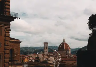 This is a view of the Duomo from the Boboli Gardens in Florence, Italy.