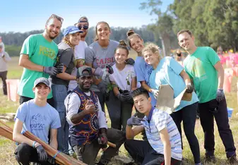 On Australia's national tree planting day, we went to an event where our group and other volunteers planted over 400 trees.