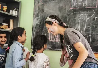 Tutoring kids in rural Morocco (zawiya ahansal)