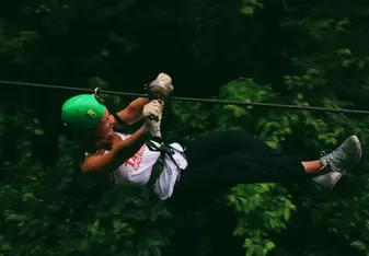 This was taken when we went zip lining on very high wires!! 