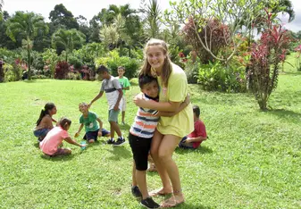 This is me and one of the campers during a camp! 