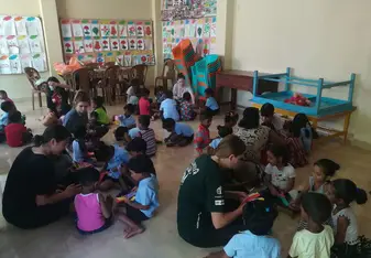 Teaching younger kids during the morning session