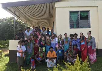 Our picture with the members of the village. Although it was a sad day, the memories we made shine bright. 