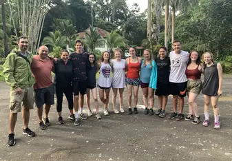 This photo was taken after we went for a long mountain bike ride.