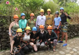 We took this photo before we went on the zip-lining waterfall rapelling excursion.