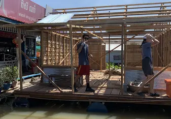 Building a house boat for a family.