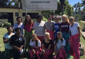 This photo was taken after we made food and then served it at women's shelter.