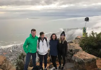 I climbed table mountain with friends on my last day