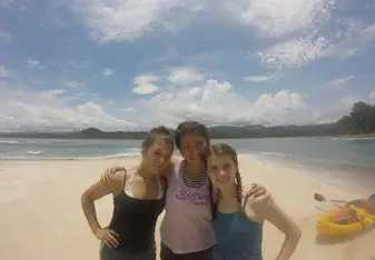 After kayaking to an island we got to go snorkeling. 