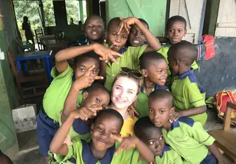 Myself and school children