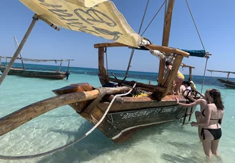 A boat of the coast of Zanzibar.