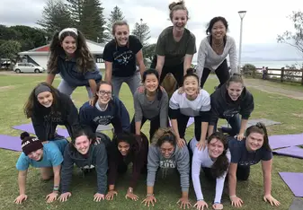 Sometimes you just need to relax with a human pyramid!