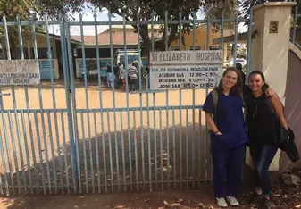 This is my co-volunteer Ashley and I at St. Elizabeth Hospital in Arusha.