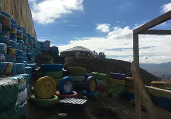 The garden in construction during the project