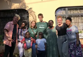 This is me and my host family, along with some other volunteers from all over the world.