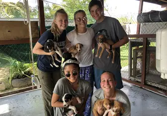 On our first day of doing community service in Fiji, we went to an animal shelter in Nadi. At that animal shelter, we helped build a kennel, walked dogs, and did much more