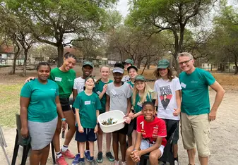 Planting trees with our group