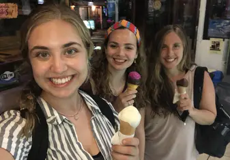 Fresh made gelato after long hours of volunteer work!