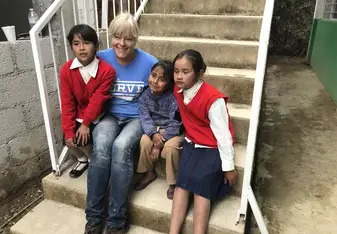 Playing with the kids 