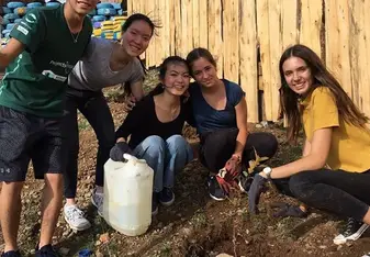 Me and part of my team planting a tree