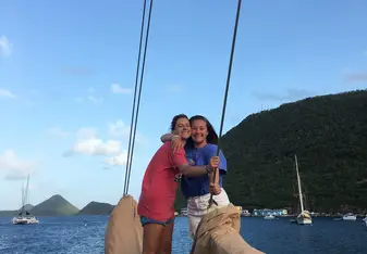 Julia and I on the bow of the Ocean Star