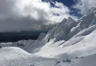Whakapapa ski field on Mt. Ruapehu which is one of the many volcanos on the North Island 