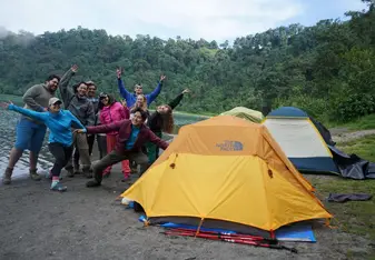 We went camping at Volcan Chicabal. This is only about 20 minutes but bus from my community. 