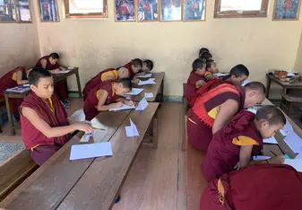 Monks learning English