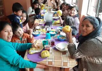 Lunch at the orphanage