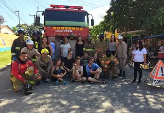Post-Skit with the Bomberos