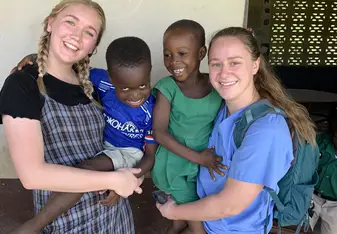 myself and Meika with the school kids  